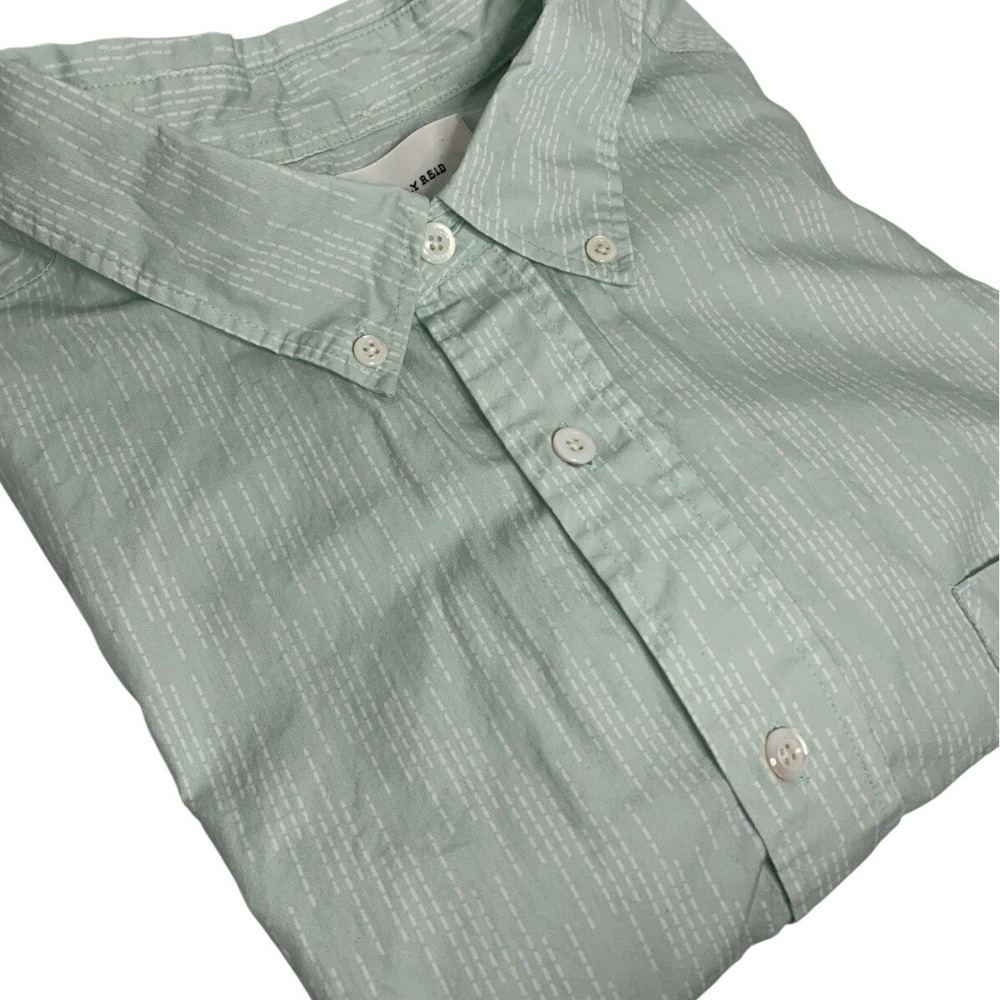 Billy Reid Short Sleeve Button Down Shirt Men's XL Green